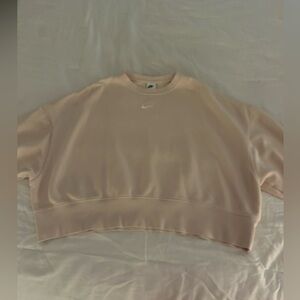 light pink cropped nike crew neck